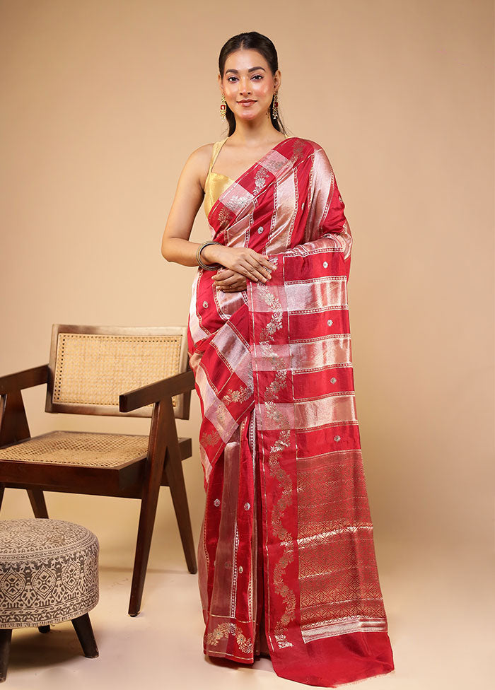 Multicolor Dupion Silk Saree With Blouse Piece