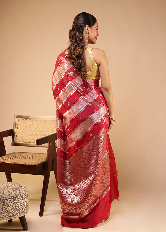 Multicolor Dupion Silk Saree With Blouse Piece