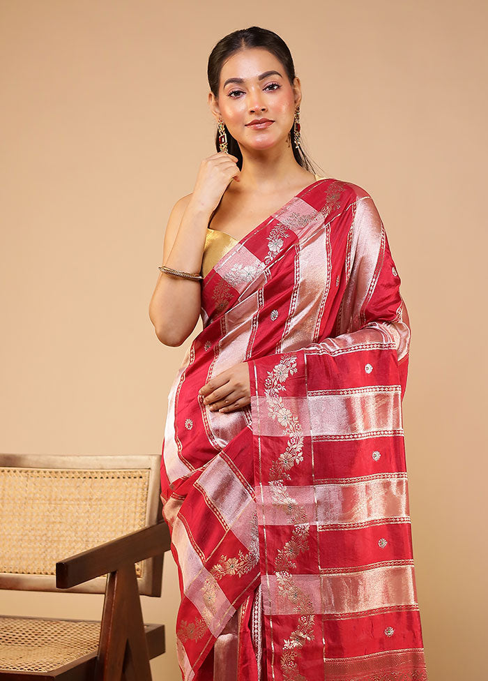 Multicolor Dupion Silk Saree With Blouse Piece