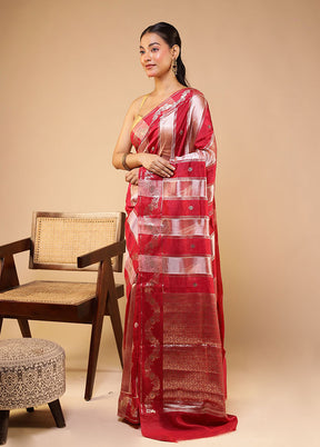 Multicolor Dupion Silk Saree With Blouse Piece