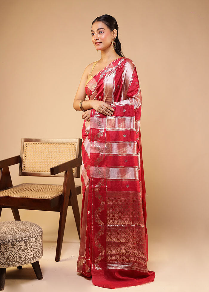 Multicolor Dupion Silk Saree With Blouse Piece