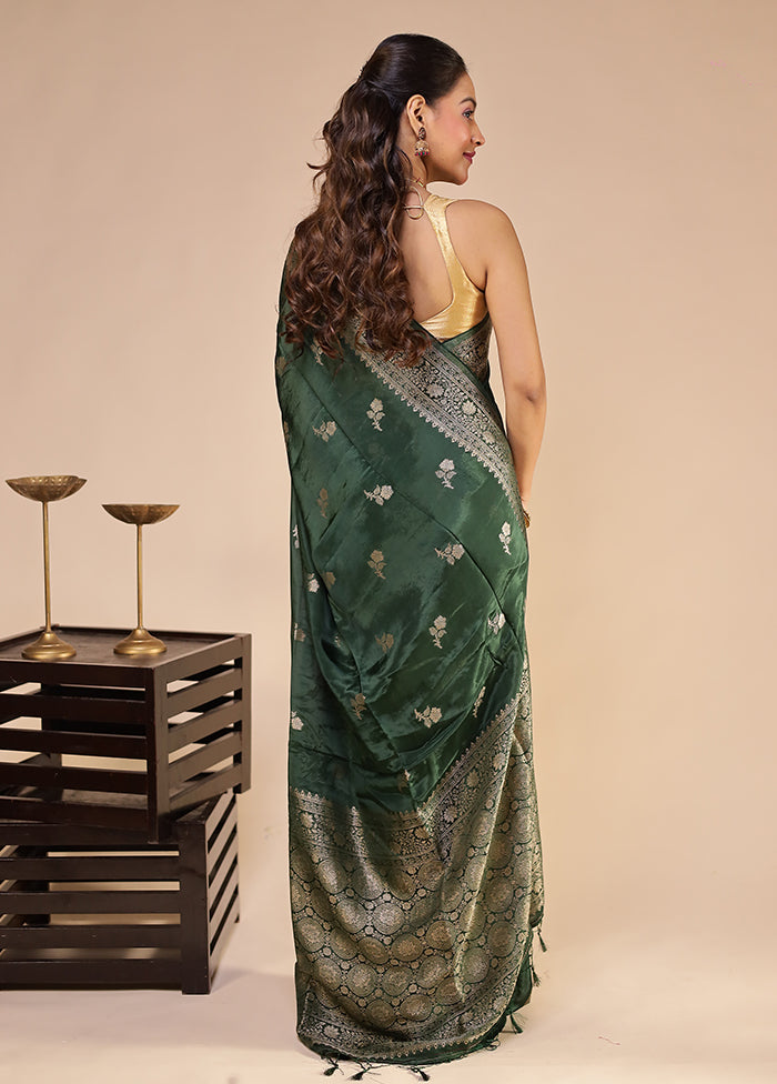 Green Dupion Silk Saree With Blouse Piece