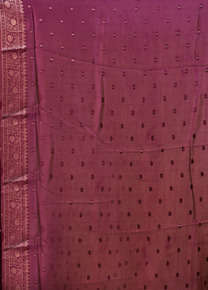 Purple Dupion Silk Saree With Blouse Piece