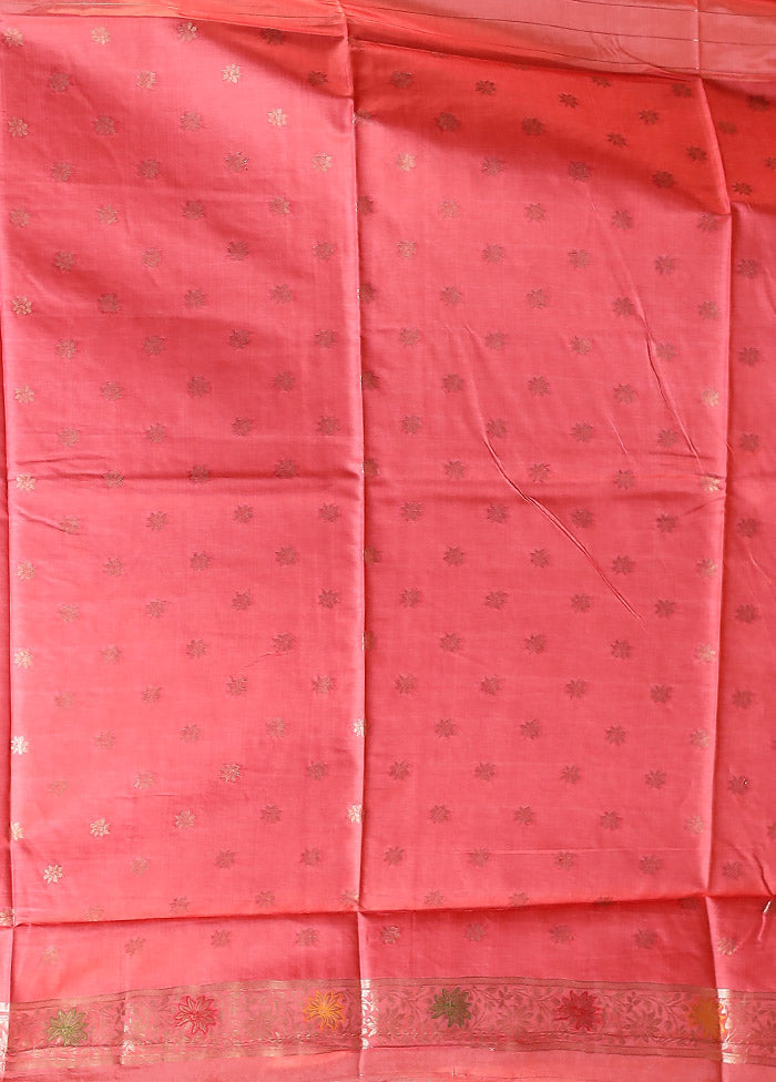 Pink Dupion Silk Saree With Blouse Piece