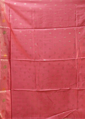 Pink Dupion Silk Saree With Blouse Piece