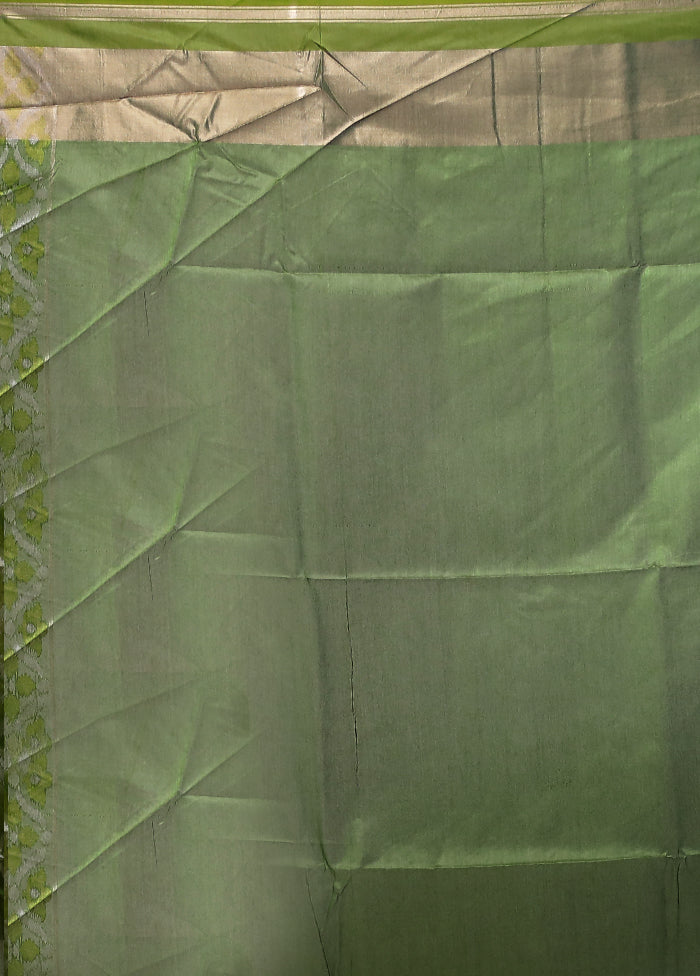 Green Tussar Silk Saree With Blouse Piece