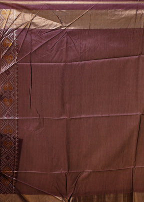 Purple Tussar Silk Saree With Blouse Piece