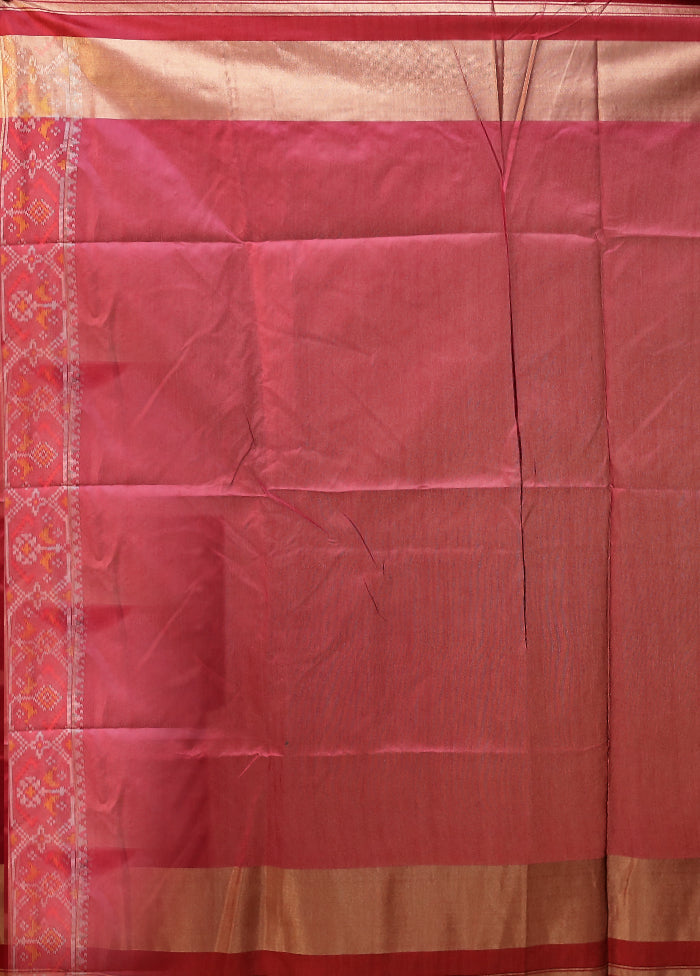 Pink Tussar Silk Saree With Blouse Piece