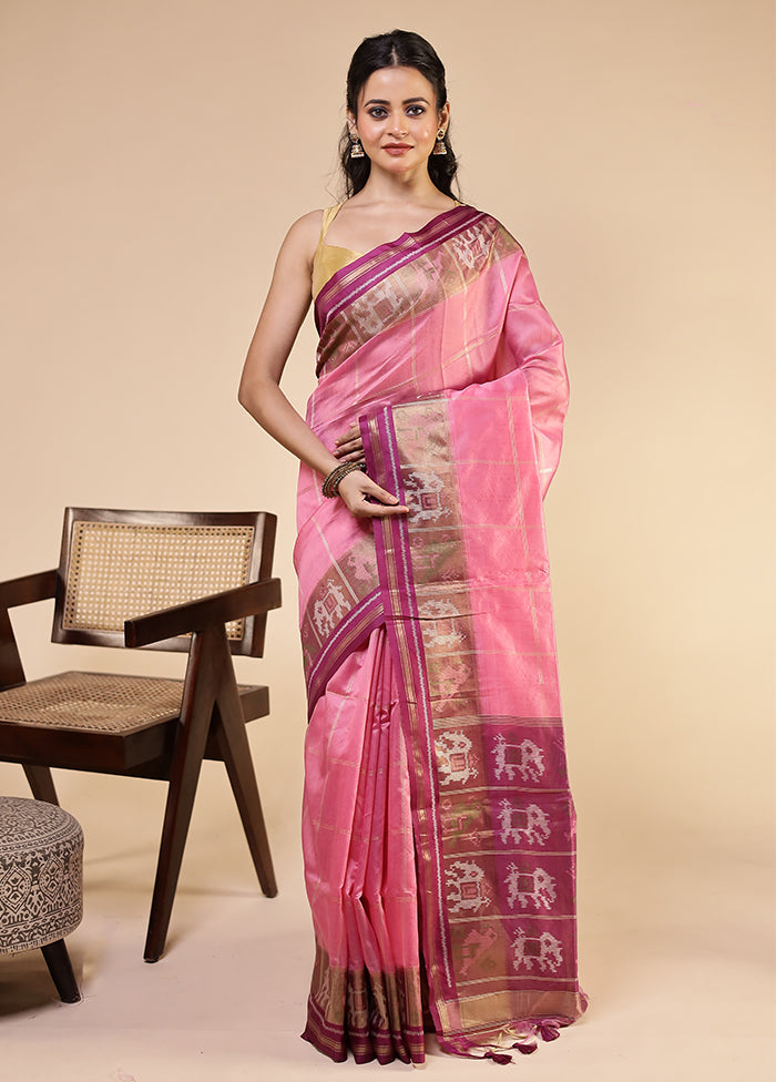 Purple Tussar Silk Saree With Blouse Piece