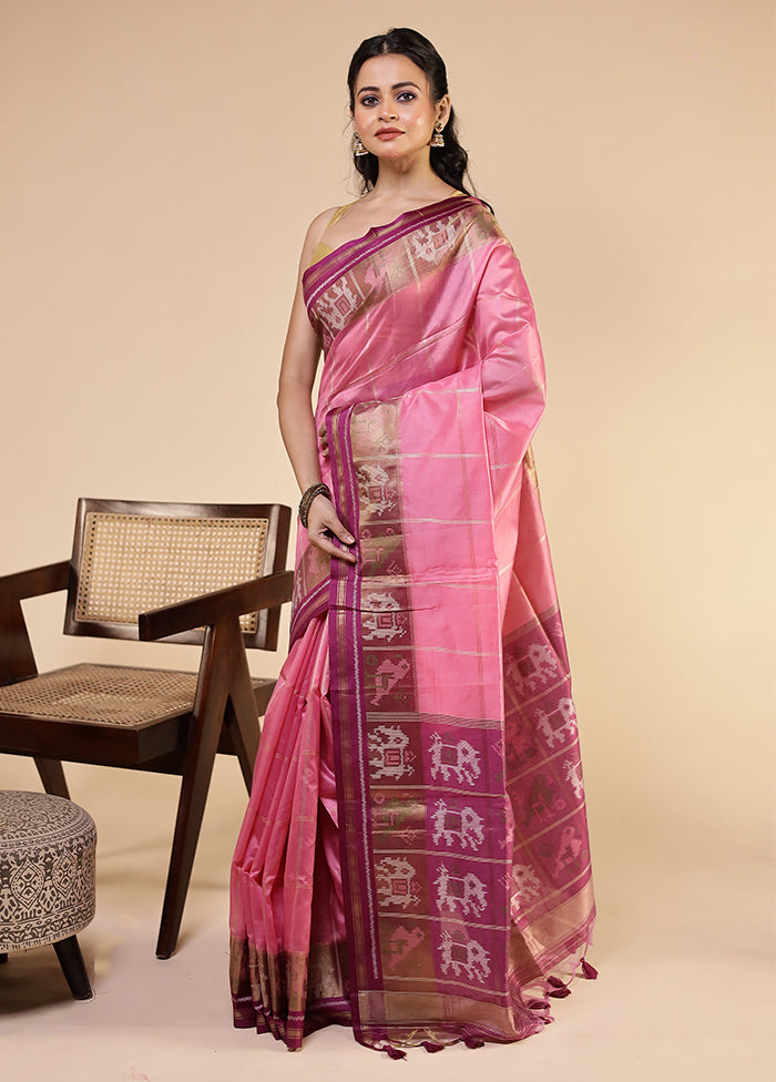 Purple Tussar Silk Saree With Blouse Piece