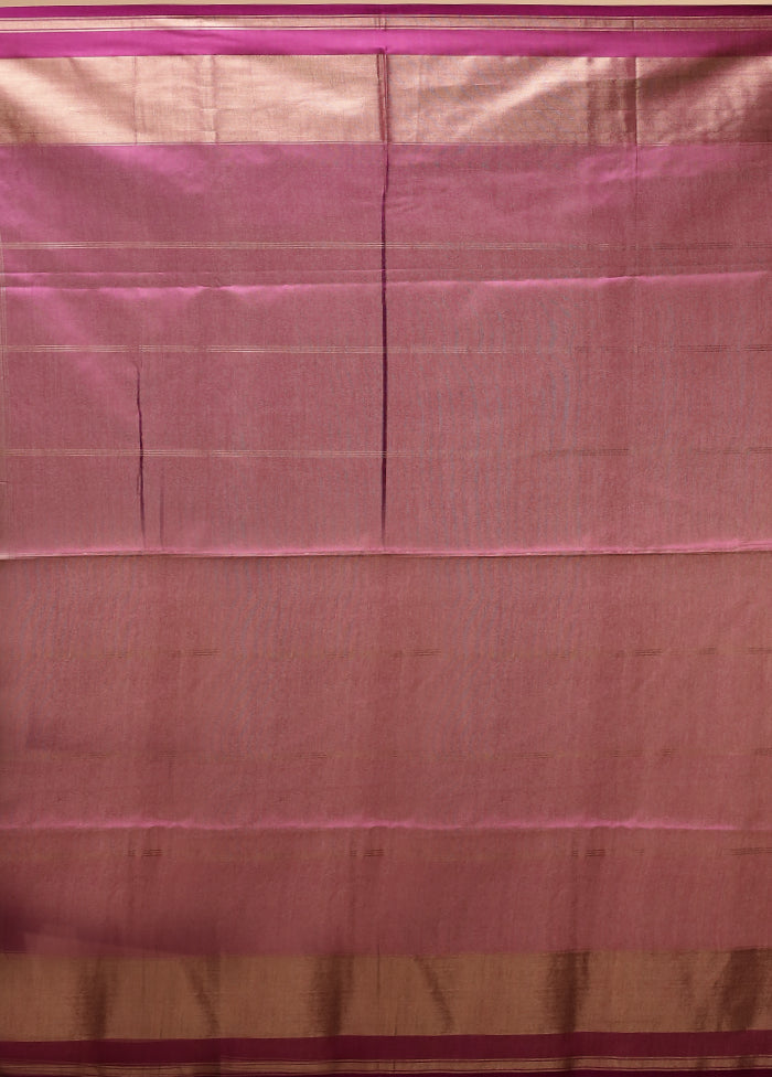 Purple Tussar Silk Saree With Blouse Piece
