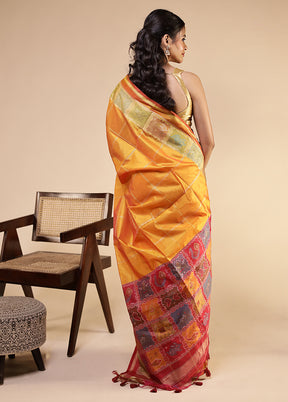 Multicolor Tussar Silk Saree With Blouse Piece
