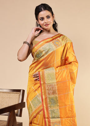 Multicolor Tussar Silk Saree With Blouse Piece