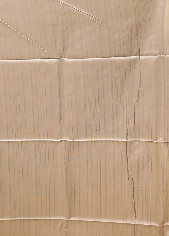 Cream Tussar Silk Saree With Blouse Piece