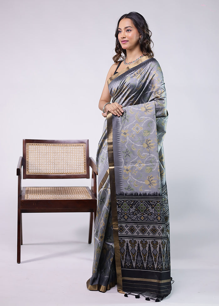 Purple Tussar Silk Saree With Blouse Piece