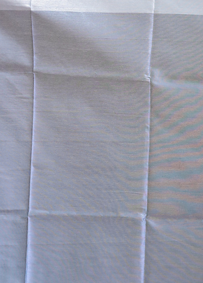 Blue Tussar Silk Saree With Blouse Piece