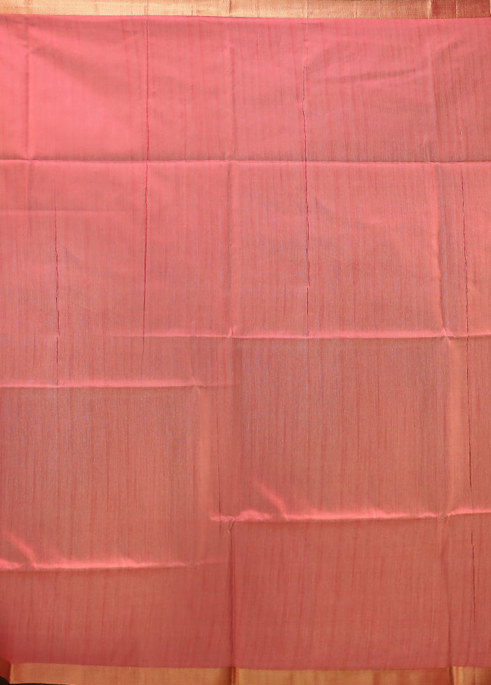 Cream Tussar Silk Saree With Blouse Piece