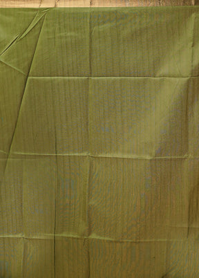 Green Tussar Silk Saree With Blouse Piece