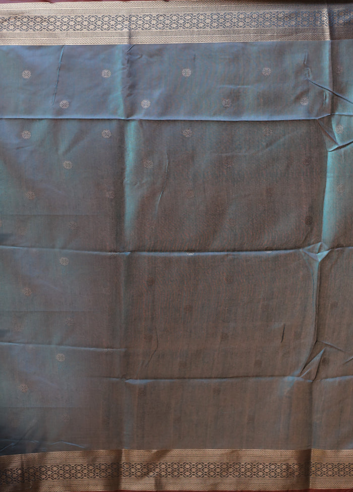 Orange Tussar Silk Saree With Blouse Piece