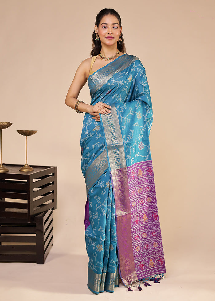 Green Tussar Silk Saree With Blouse Piece