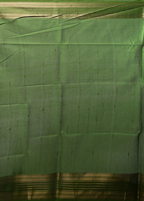 Green Tussar Silk Saree With Blouse Piece