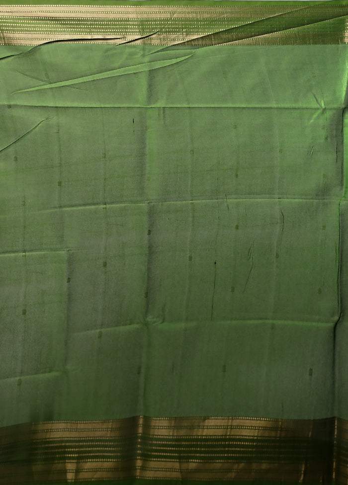 Green Tussar Silk Saree With Blouse Piece