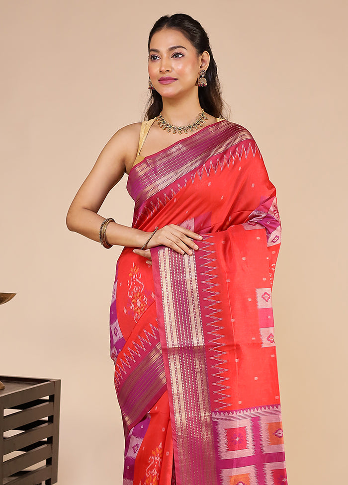 Pink Tussar Silk Saree With Blouse Piece