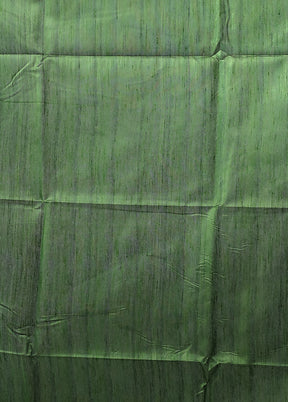 Green Tussar Silk Saree With Blouse Piece