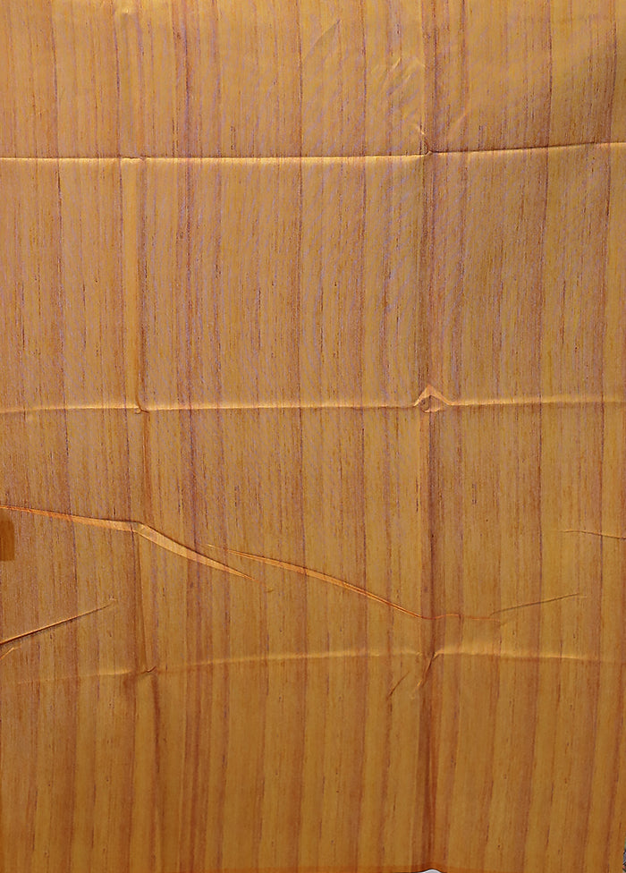 Yellow Tussar Silk Saree With Blouse Piece