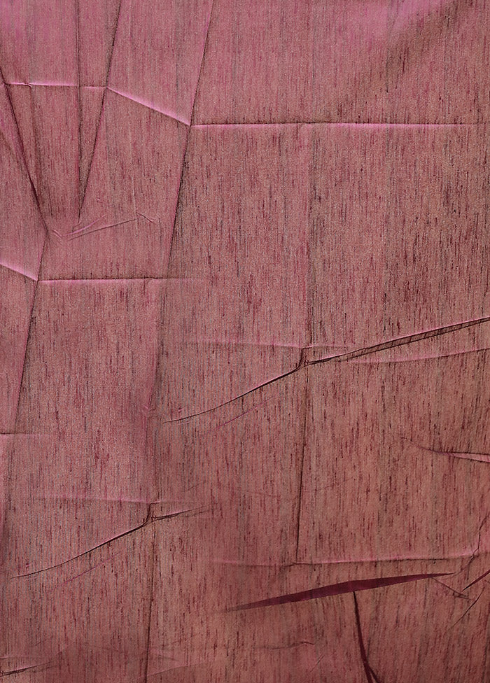Purple Tussar Silk Saree With Blouse Piece
