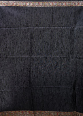 Black Tussar Silk Saree With Blouse Piece