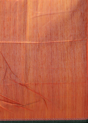 Orange Tussar Silk Saree With Blouse Piece