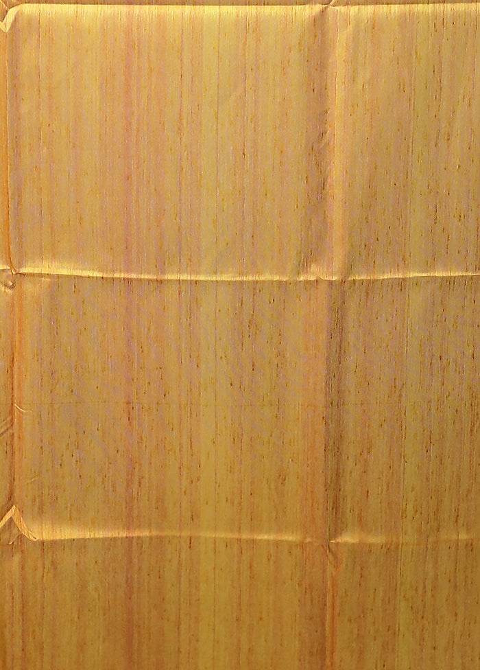Yellow Tussar Silk Saree With Blouse Piece