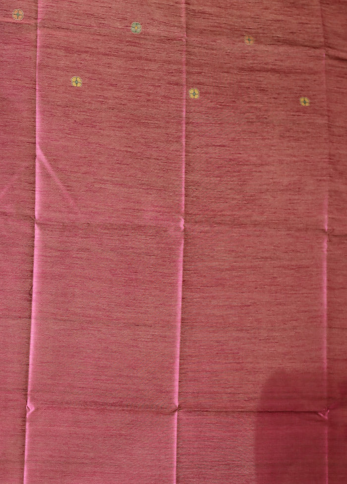 Purple Tussar Silk Saree With Blouse Piece
