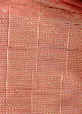 Pink Tussar Silk Saree With Blouse Piece