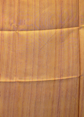 Yellow Tussar Silk Saree With Blouse Piece
