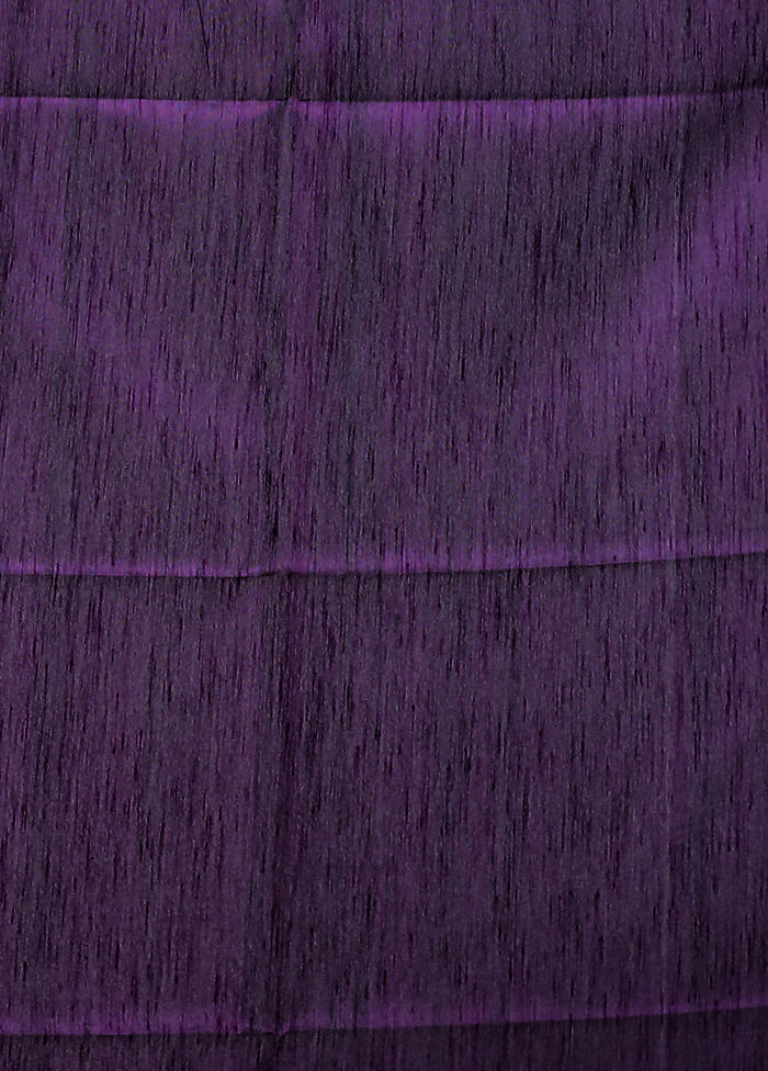 Purple Tussar Silk Saree With Blouse Piece