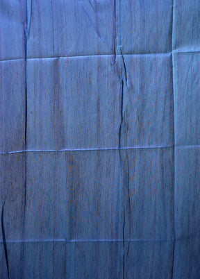 Blue Tussar Silk Saree With Blouse Piece