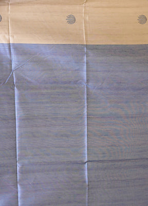 Cream Tussar Silk Saree With Blouse Piece