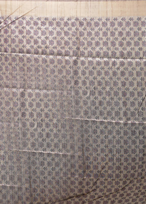 Grey Tussar Silk Saree With Blouse Piece