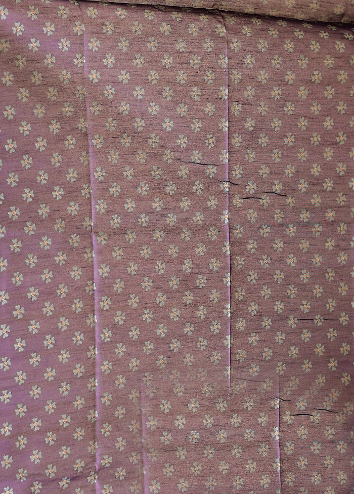 Purple Tussar Silk Saree With Blouse Piece