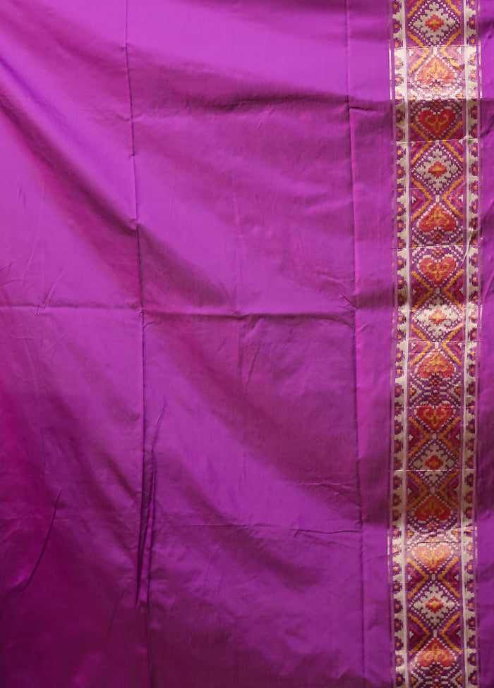 Purple Dupion Silk Saree With Blouse Piece