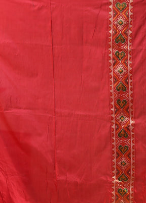 Red Dupion Silk Saree With Blouse Piece