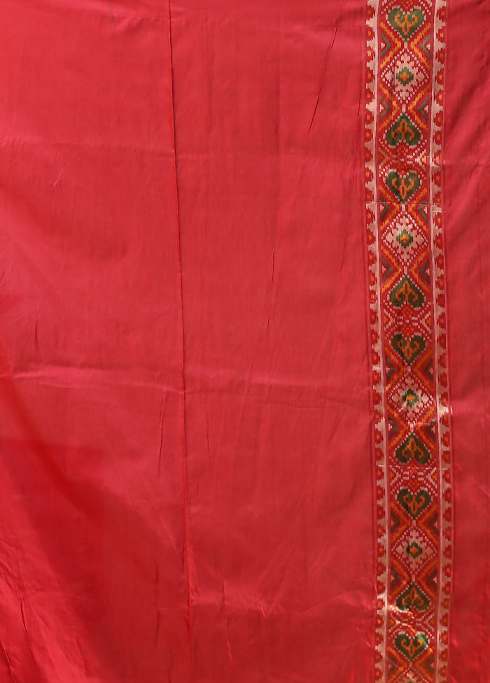 Red Dupion Silk Saree With Blouse Piece