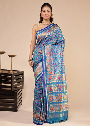 Green Dupion Silk Saree With Blouse Piece