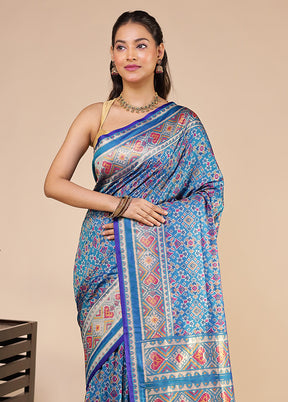 Green Dupion Silk Saree With Blouse Piece