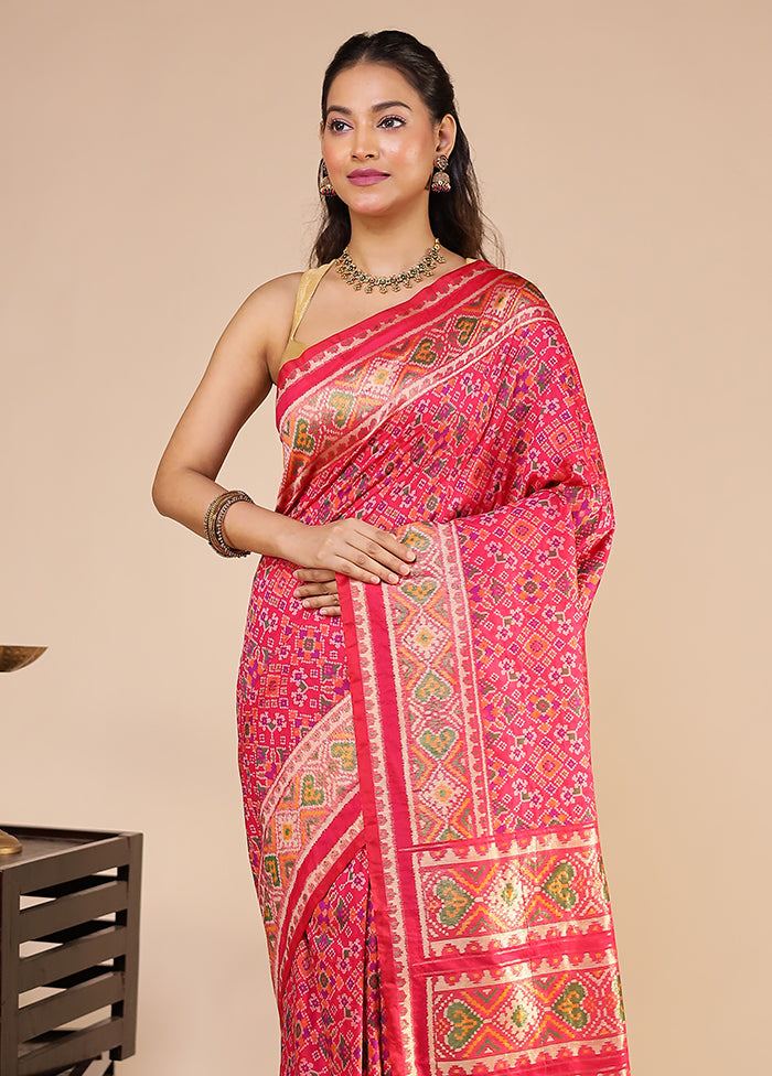 Pink Dupion Silk Saree With Blouse Piece