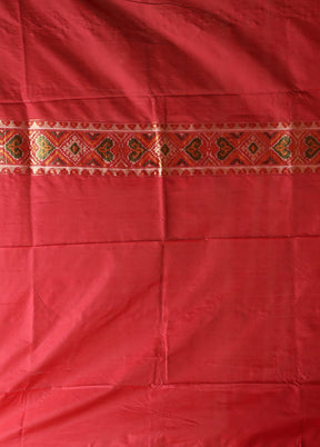 Red Dupion Silk Saree With Blouse Piece