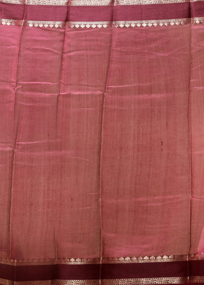 Purple Dupion Silk Saree With Blouse Piece