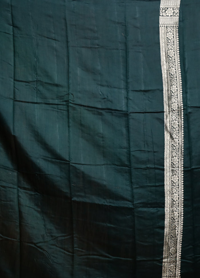 Green Handloom Dupion Pure Silk Saree With Blouse Piece